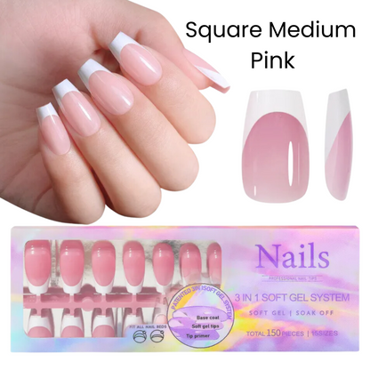 French Tip Press On Nails 150 pcs